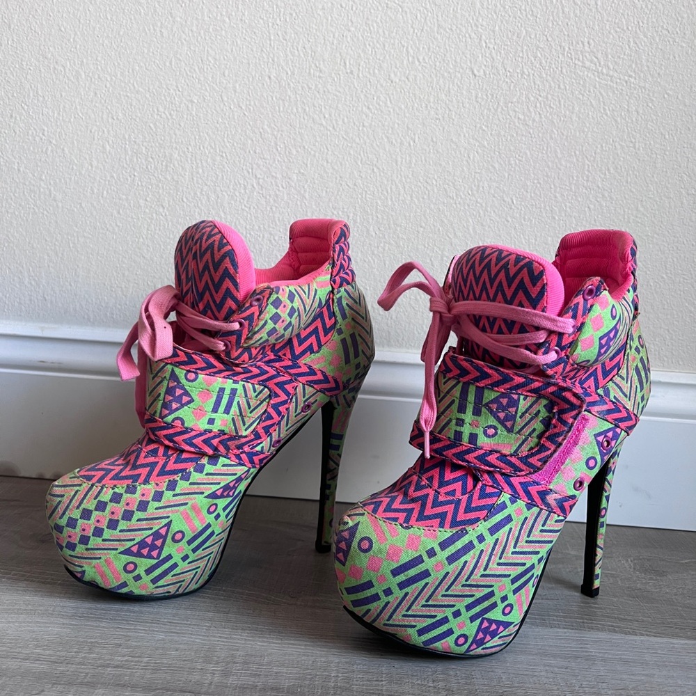 Vibrant Pink and Purple Women's High Heels